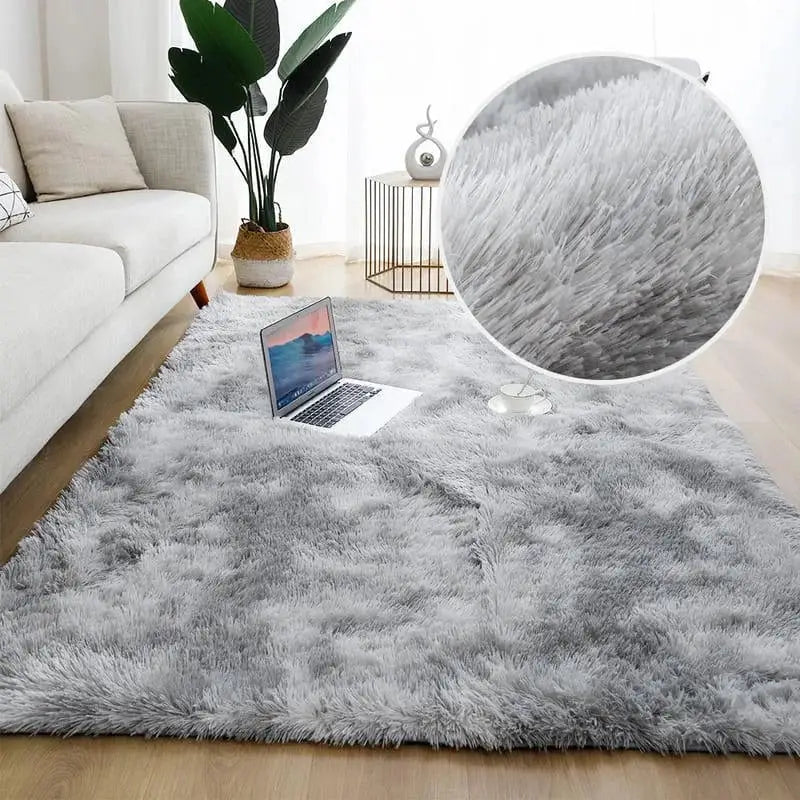 Tapete Felpudo Antiderrapante Cinza e Branco Fluffy Compre agora Ricaly
