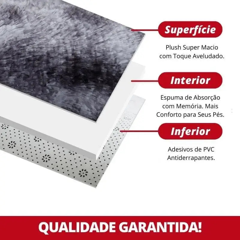Tapete Felpudo Antiderrapante Marrom em Camadas com Toque Macio Compre agora Ricaly