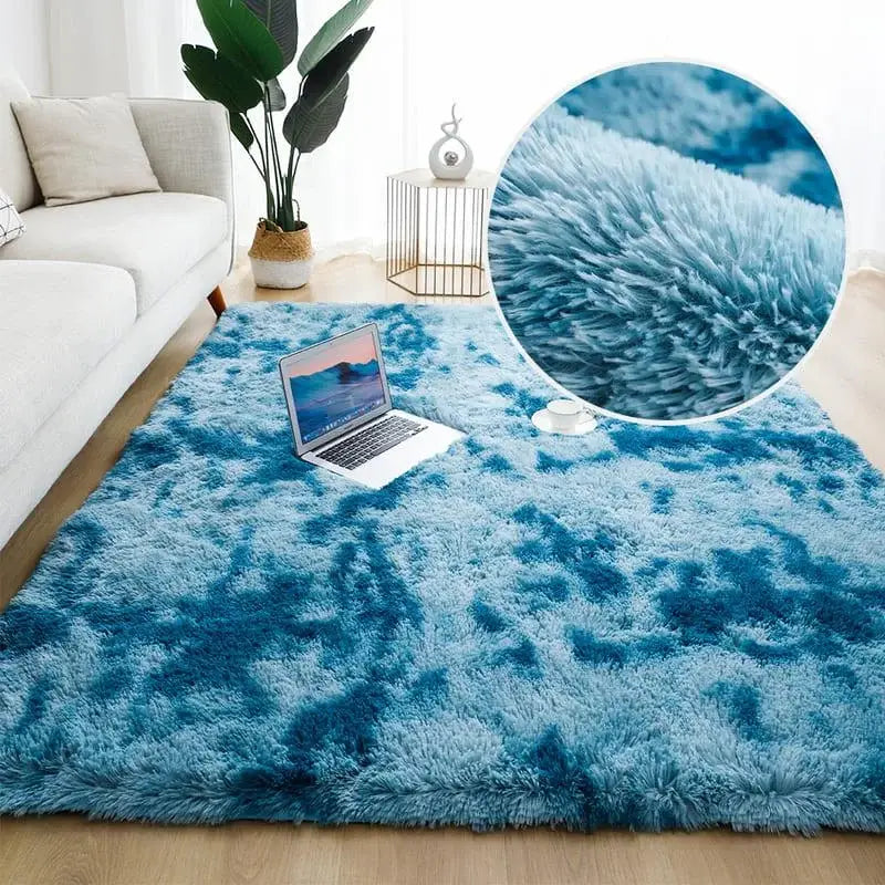 Ricaly Blue Blend Shaggy Rug - Comfort and Style for Your Decor | High Quality GIF