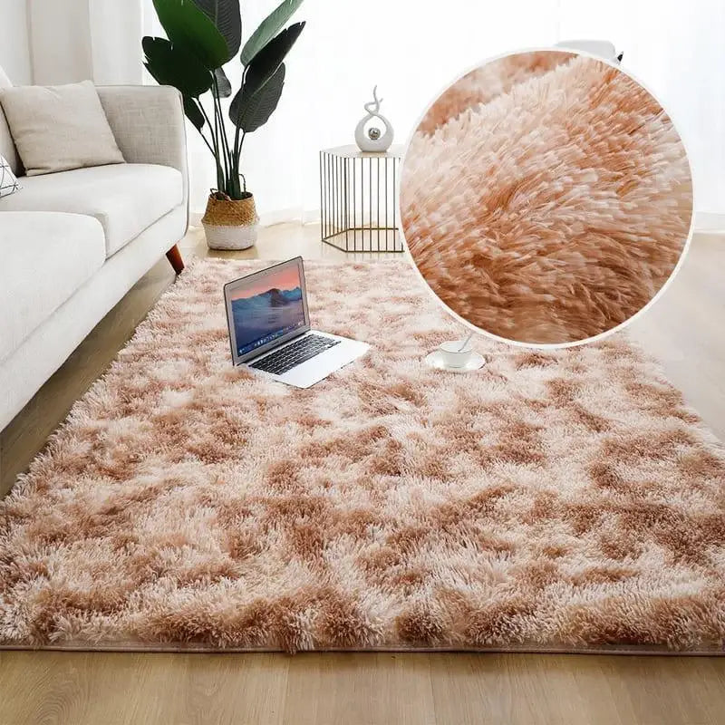 Khaki Blended Shaggy Rug by Ricaly | Comfort and Style for Your Space GIF