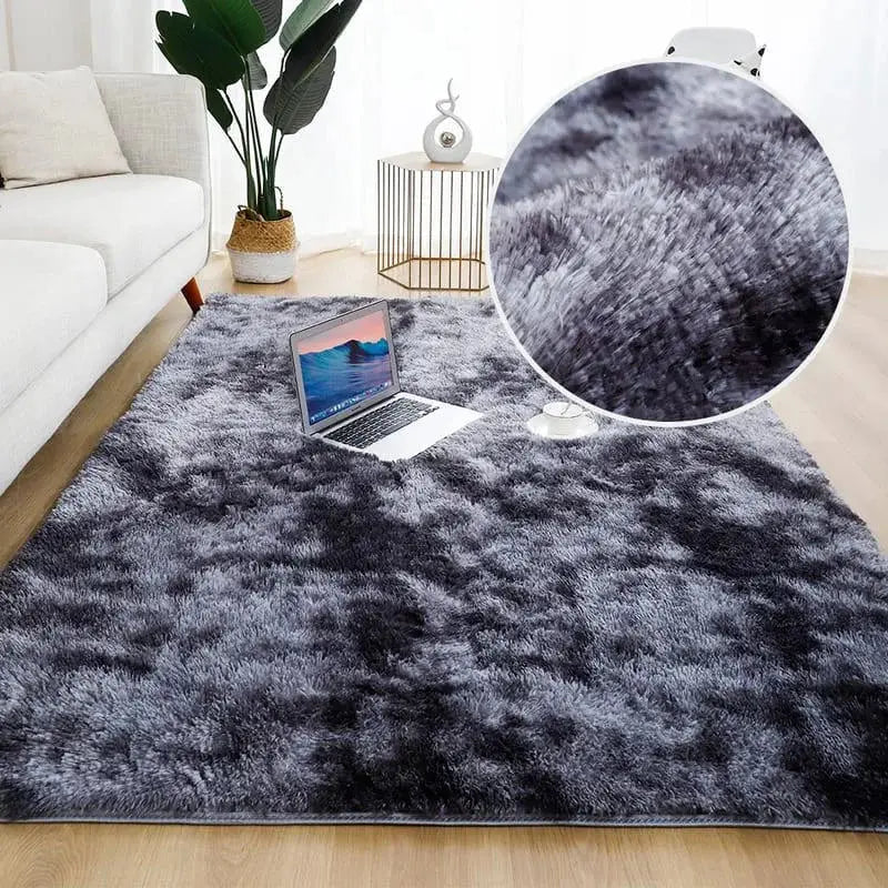 Dark Gray Fluffy Rug by Ricaly | Comfort and Style for Your Home GIF