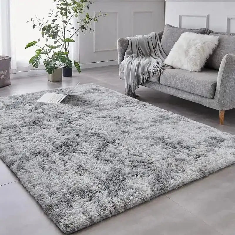 Grey Blended Shaggy Rug by Ricaly | Comfort and Style for Your Space GIF