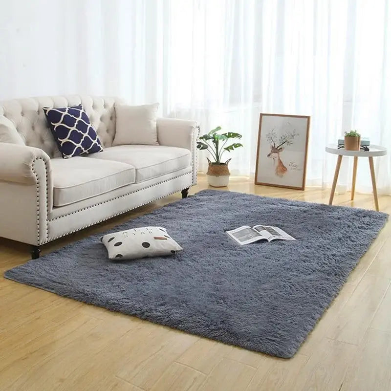 Ricaly Gray Plain Shaggy Rug - Comfort and Style for Your Home | High Durability GIF