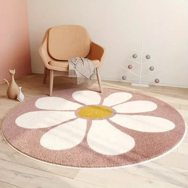 Ricaly Premium Flower Round Children's Rug | Style and Comfort for Children - Details