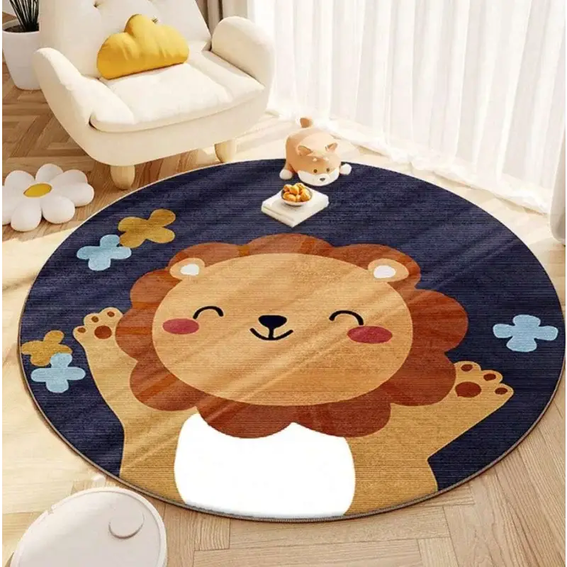 Ricaly Premium Lion Round Children's Rug | Comfort and Style for Children - Details