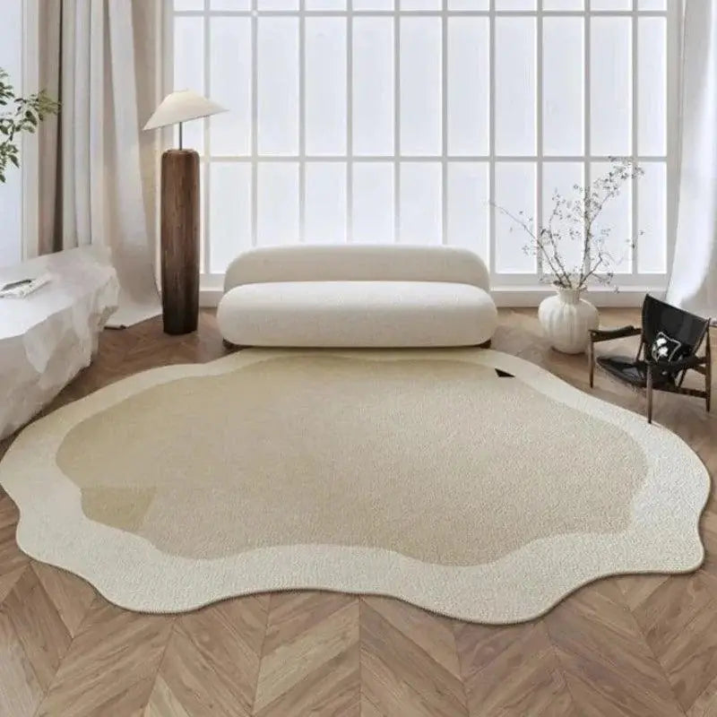 Irregular Non-Slip Rug for Living Room and Bedroom Ricaly | Comfort and Modern Style GIF