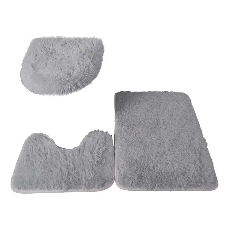 Tapetes Antiderrapantes Microfibra Ricaly Cinza Creme cinza fofo banheiro Banheiro Compre