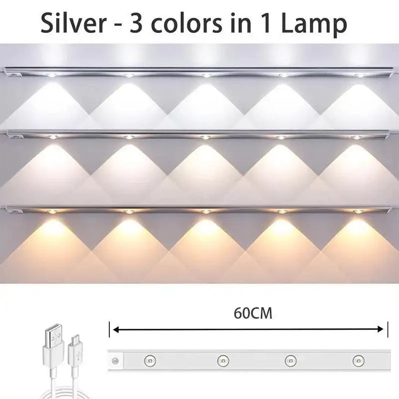 Tira de Luz LED Olho de Gato com Projeção de Colina - Iluminação Inteligente e Decorativa Branco-60cm