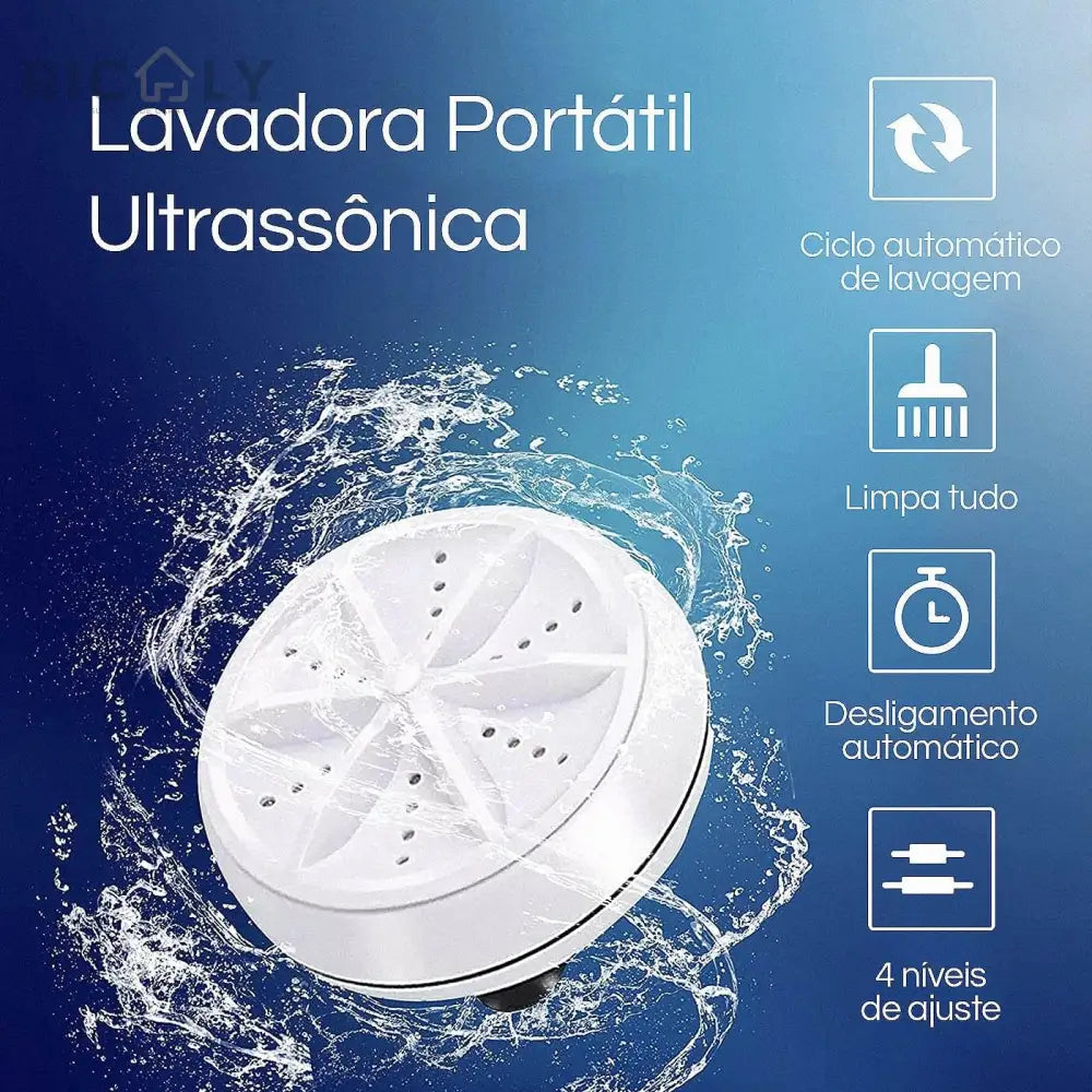 UltraLava®: Máquina Portátil de Lavar Louças e Roupas com Conexão USB - Praticidade e Eficiência