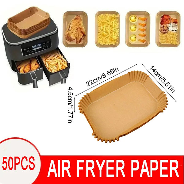 Air Fryer Parchment Paper Liners - 100 Disposable Non-Stick Sheets | Premium Baking Paper