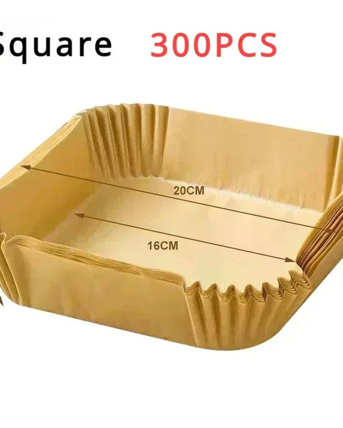 Air Fryer Parchment Paper Liners - 100 Disposable Non-Stick Sheets | Premium Baking Paper