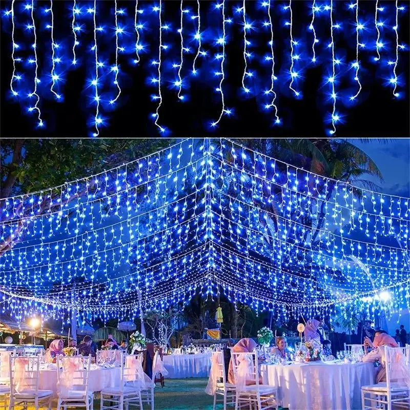 Fios de luz azul LED Brilhante para decoração de Natal Ricaly 5m