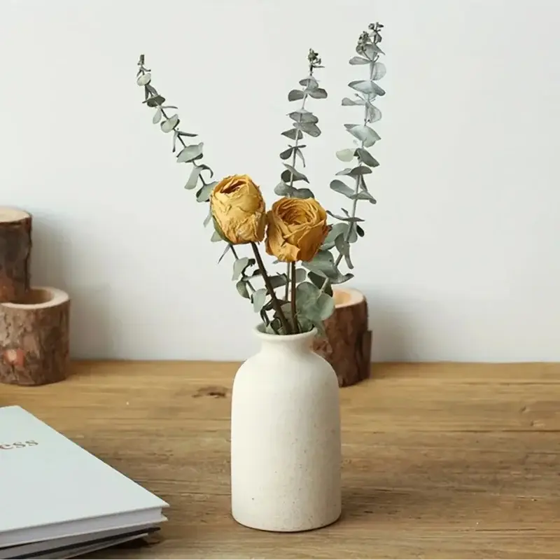 Vasos Cerâmicos Ricaly com Arranjo Floral para Decoração Rústica Compre
