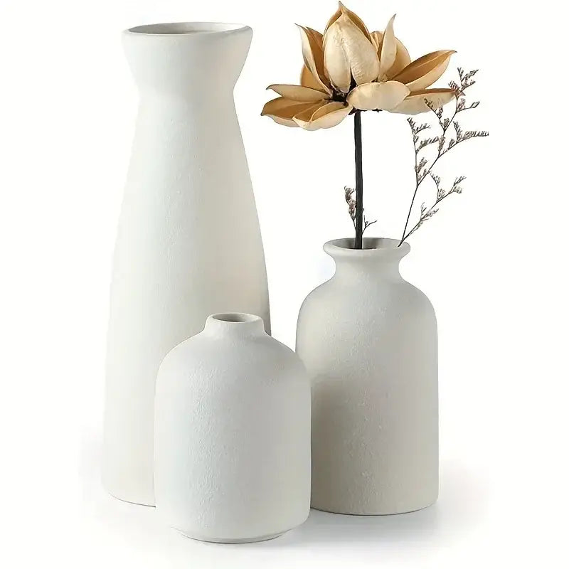 Vasos Cerâmicos Ricaly com Arranjo Floral para Decoração Rústica Compre