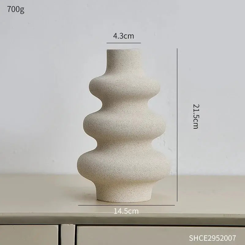 Vasos Decorativos Cerâmicos em Estilo Nórdico Creme Compre agora Ricaly