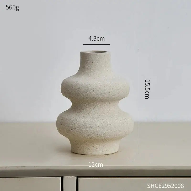 Vasos Decorativos Cerâmicos em Estilo Nórdico Creme Compre agora Ricaly